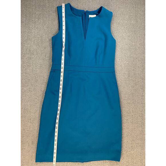 J. Crew Dres Suiting Mini Sheath Career Business Classic Teal Blue Size 8 - Picture 6 of 9